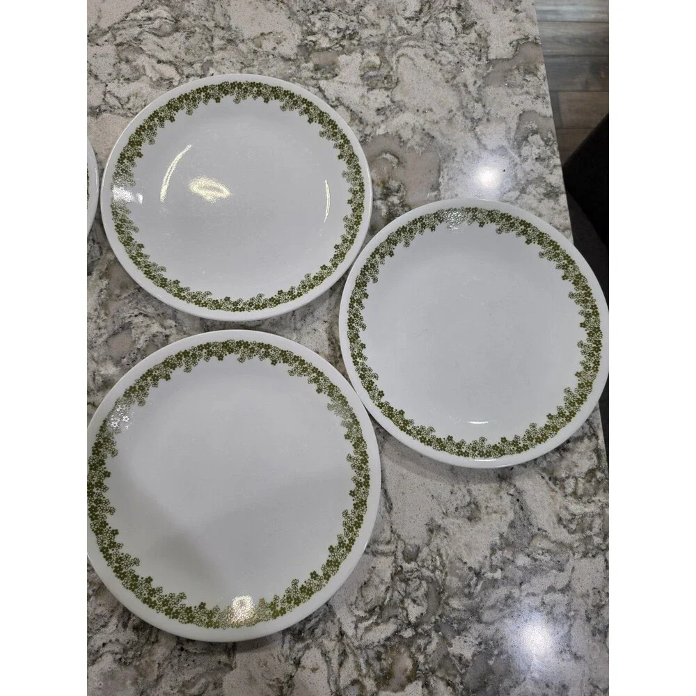 Vintage Corelle Corning Spring Blossom Green 8.5